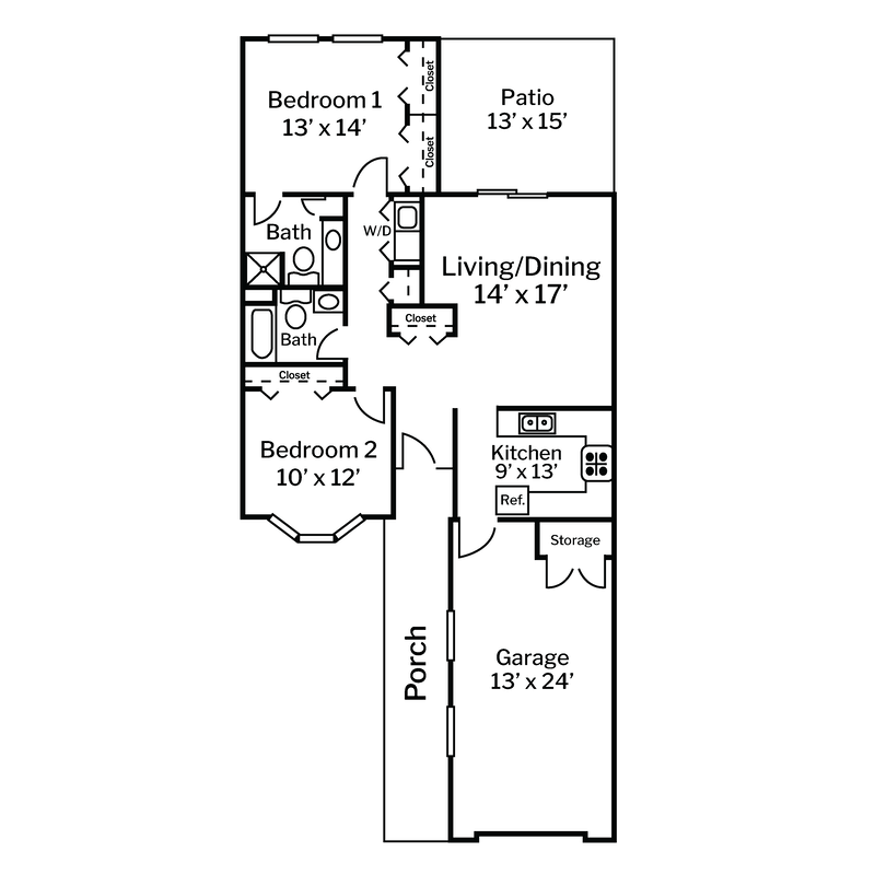 UM Floor Plans Centered White Background - Birch Cottage