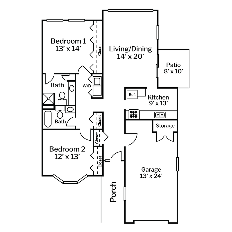 UM Floor Plans Centered White Background - Dogwood Cottage
